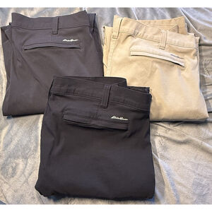 Eddie Bauer Men's 3 Pairs Voyager Flex Twill 5-Pocket Pants T38X34